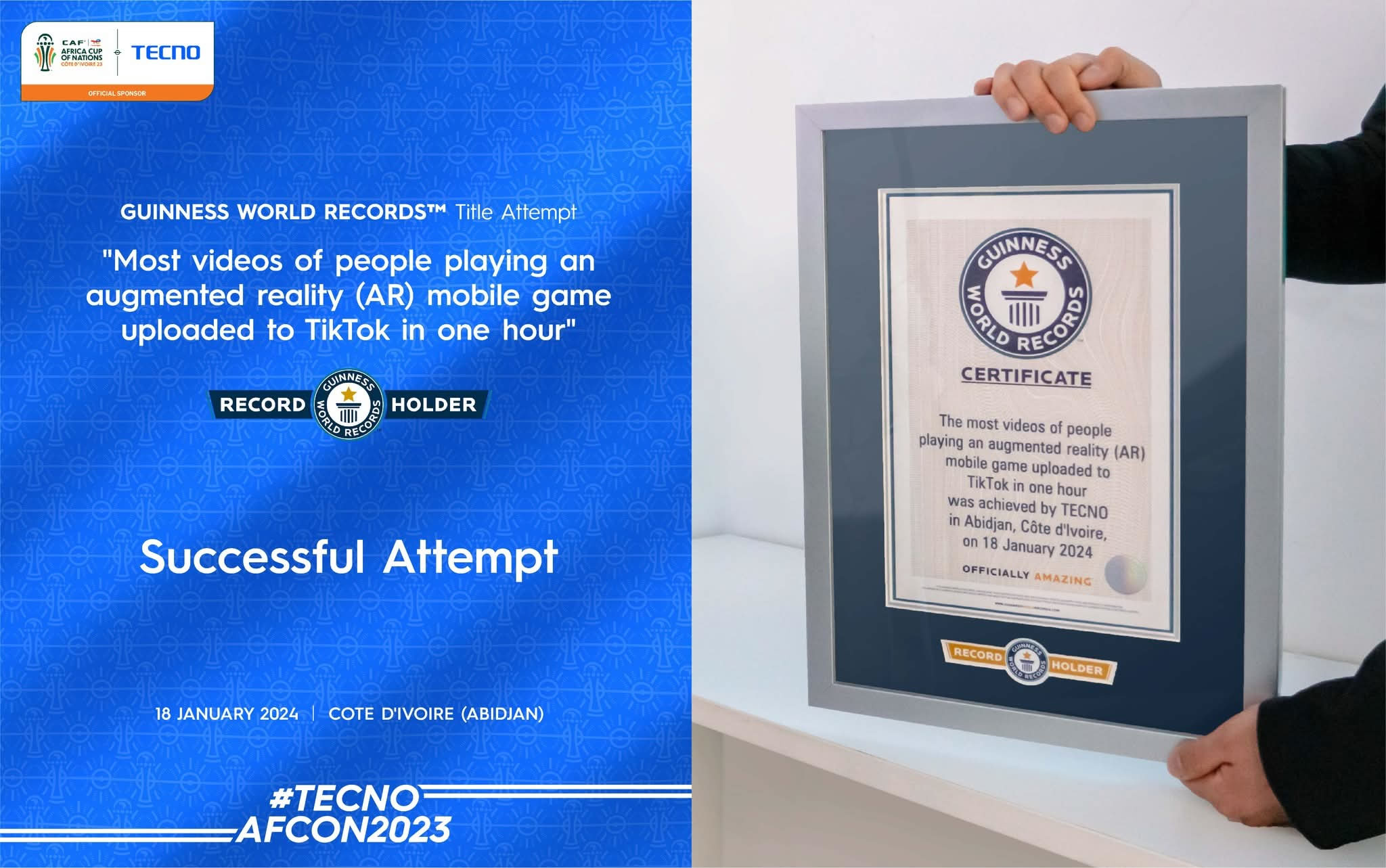 TECNO × TikTok: A Guinness World Record at AFCON 2023